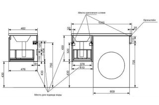 Подвесная  тумба с раковиной Эстет Dallas Luxe ФР-00009674 П 105см один ящик белый